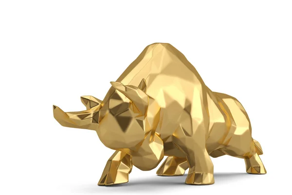 Guld tjur på vit background.3d illustration. — Stockfoto