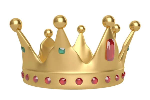 Golden crown on white background. 3D illustration. — Stock Photo, Image