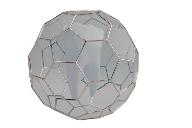 Diş koruma kavramı diş altıgen çerçeve cam ile kaplı 