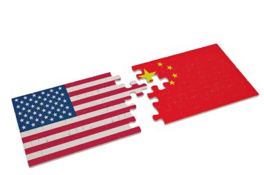 Amerika Birleşik Devletleri ve ch ulusal bayrak ile bulmaca