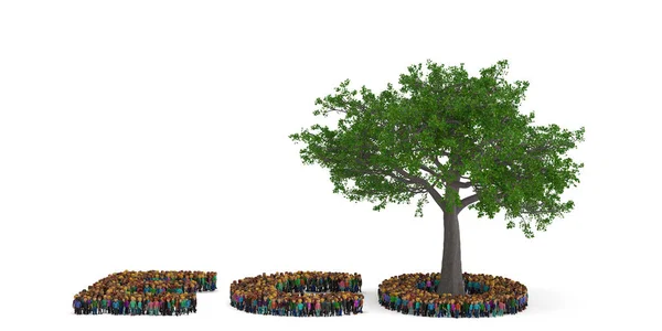 Люди формируются как ECO письмо с деревом изолированы на белой backgroun — стоковое фото