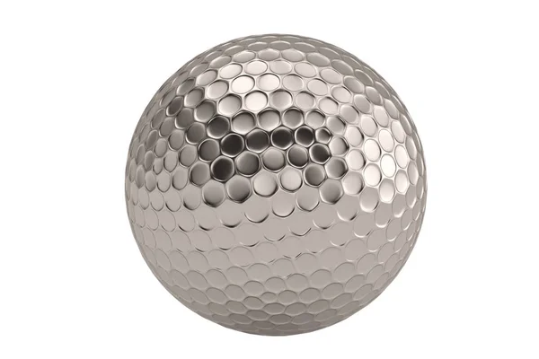 Uma bola de aço isolada no fundo branco. Ilustração 3D . — Fotografia de Stock
