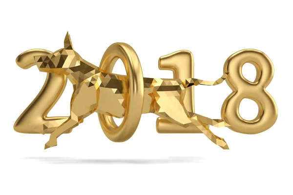 Guld hund och 2018 Kina hund year.3d illustration. — Stockfoto