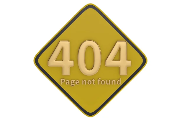 404 sinal de erro em um fundo branco. Ilustração 3D . — Fotografia de Stock