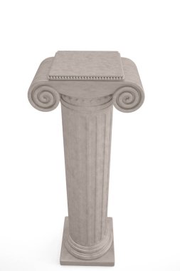 Beyaz arka plan üzerinde izole klasik sütunlar. 3D çizim.
