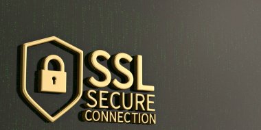 Kalkan ve kilit ssl güvenli tasarım dijital ekran arka planı üzerinde. 