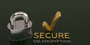 Çelik kilit ssl güvenli tasarım dijital ekran arka planı üzerinde. 3D Il