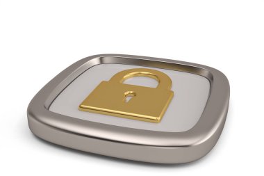 3d simgesi beyaz arka plan üzerinde izole kilitleyin. 3D çizim.