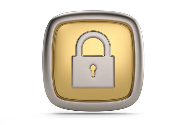 Lock 3d icon isolated on white background. 3D illustration. — Stock Photo, Image