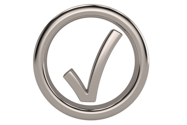 3D check mark  isolated on white background.3D illustration.