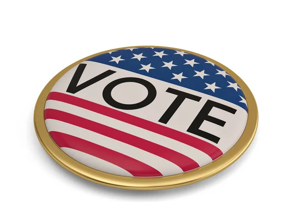 Pulsante di voto USA isolato su sfondo bianco. Illustrazione 3D . — Foto Stock