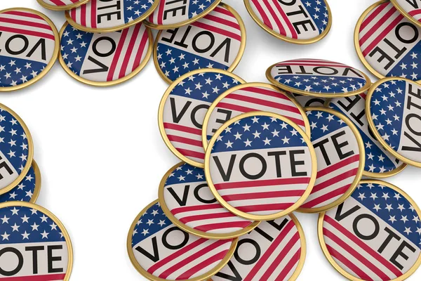 Bouton de vote USA isolé sur fond blanc Illustration 3D . — Photo