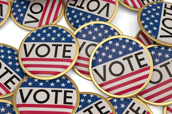 Bouton de vote USA isolé sur fond blanc Illustration 3D . — Photo