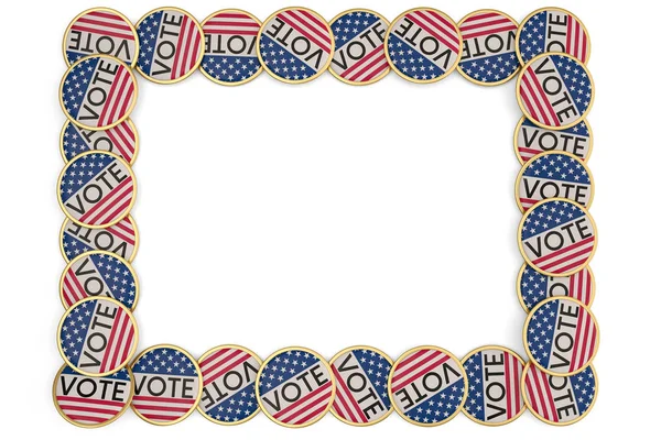 EUA votam botão isolado em fundo branco.ilustração 3D . — Fotografia de Stock