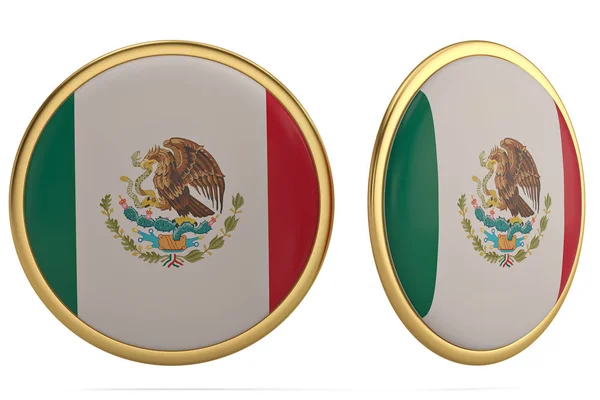 Símbolo de bandera de México aislado sobre fondo blanco. Ilustración 3D —  Fotos de Stock