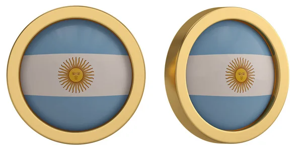 Arjantin bayrağı sembolü beyaz arka plan üzerinde izole. 3D illustrat — Stok fotoğraf
