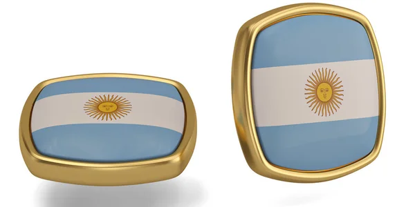Arjantin bayrağı sembolü beyaz arka plan üzerinde izole. 3D illustrat — Stok fotoğraf