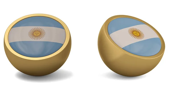 Bandera de Argentina símbolo aislado sobre fondo blanco. Ilustración 3D — Foto de Stock