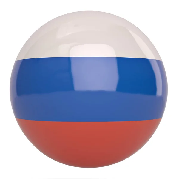 Rusland vlag bal symbool geïsoleerd op een witte achtergrond. 3D-afb — Stockfoto