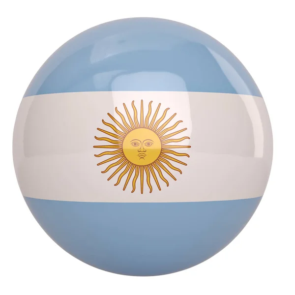 Arjantin bayrağı sembolü beyaz arka plan üzerinde izole numara. 3D Hüseyin — Stok fotoğraf