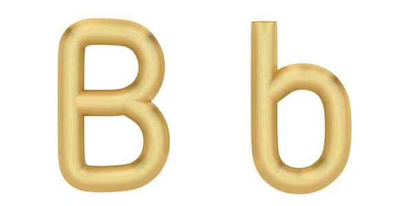 Alfabet garis emas terisolasi pada latar belakang putih. Ilustrasi 3d — Stok Foto