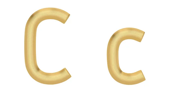 Gouden lijn alfabet Geïsoleerd op witte achtergrond. 3d ter illustratie — Stockfoto