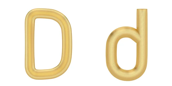 Алфавіт золотої лінії ізольовано на білому тлі. 3d ілюстрації — стокове фото