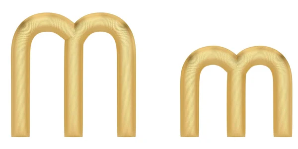 Alphabet ligne d'or Isolé sur fond blanc. Illustration 3d — Photo