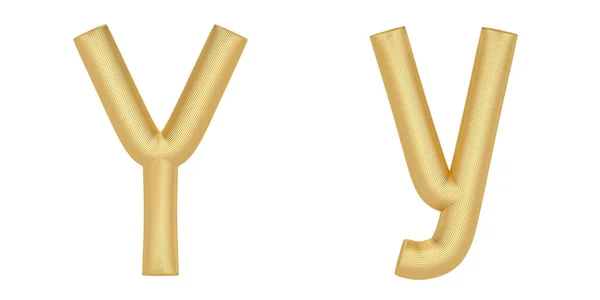 Goldene Linie Alphabet isoliert auf weißem Hintergrund. 3D-Illustrationen — Stockfoto