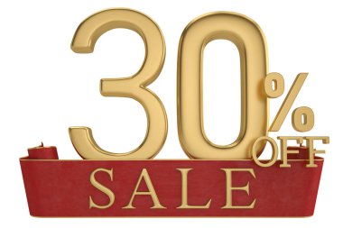 Sancak 3D 'de indirimli, beyaz arka planda izole edilmiş. 3d il