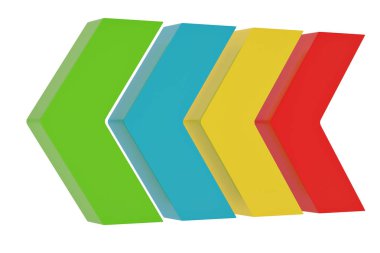 Beyaz arkaplanda 3 boyutlu ok simgesi izole edildi. 3d illüstrasyon