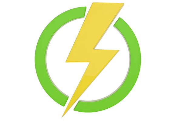 Flechas Circle Lightning Sign Aislado sobre fondo blanco. 3d il —  Fotos de Stock