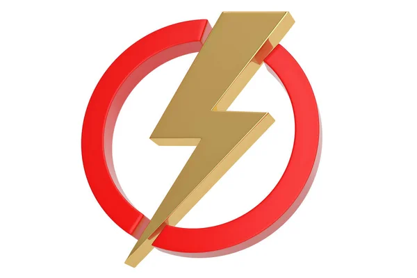 Flechas Circle Lightning Sign Aislado sobre fondo blanco. 3d il — Foto de Stock