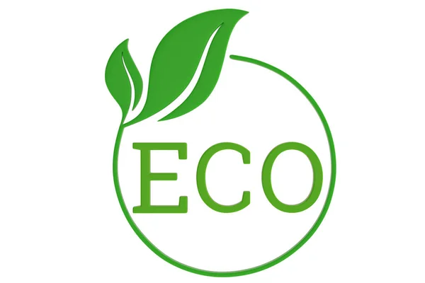Koncepcja zielonej energii Eco pozostawia ikonę logo energii izolowanej — Zdjęcie stockowe