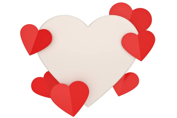 3d Hearts Geïsoleerd op witte achtergrond. 3d illustratie — Stockfoto