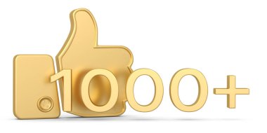 Beyaz arka planda izole edilmiş altın gibi bir jest. 3d illüstrati