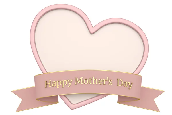Χαρούμενη καρδιά Ημέρα της Μητέρας Απομονωμένη σε λευκό φόντο. 3d illus — Φωτογραφία Αρχείου
