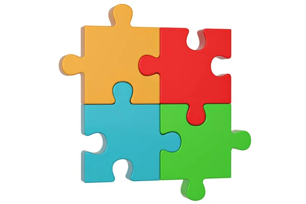 Concept d'entreprise symbole de puzzle Isolé en arrière-plan blanc. 3d — Photo