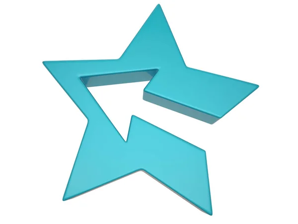 Símbolo creativo estrella 3D Aislado en fondo blanco. Ilustración 3d —  Fotos de Stock