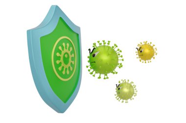 Coronavirus salgınıyla, Coronavirüs 2019-nc0v salgınıyla savaşıyor. 3d