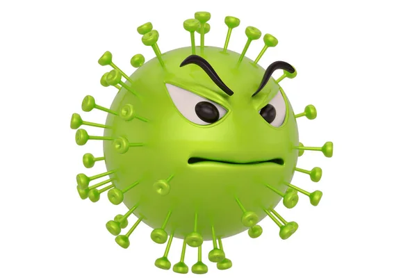 Coronavirus 2019-nc0v Ausbruch. 3D Cartoon Coronavirus in weiß — Stockfoto