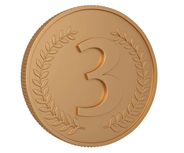 Bronze medals Isolated in white background.  3d illustration — 스톡 사진