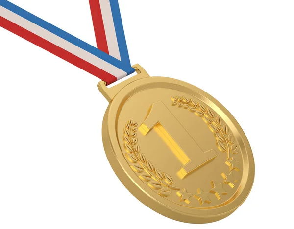 Médailles d'or Isolé en fond blanc. Illustration 3d — Photo