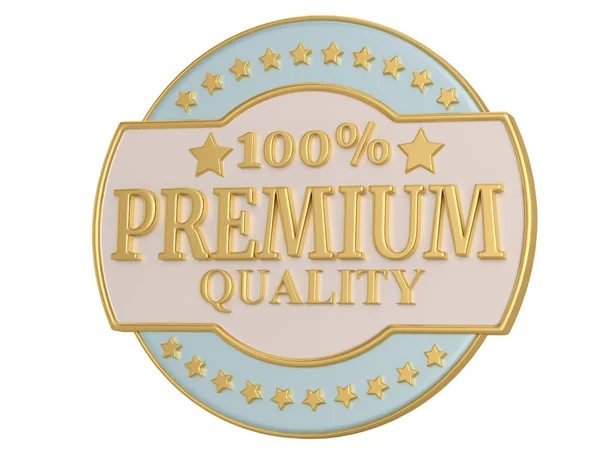 Insignia de producto de lujo de calidad 100 premium Aislado en respaldo blanco —  Fotos de Stock