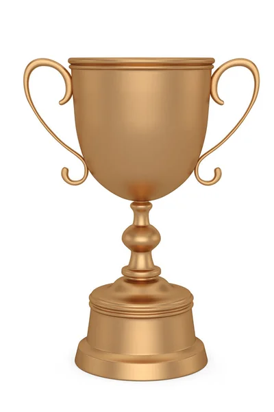 Copo de troféu de bronze isolado sobre fundo branco. Ilustração 3D — Fotografia de Stock