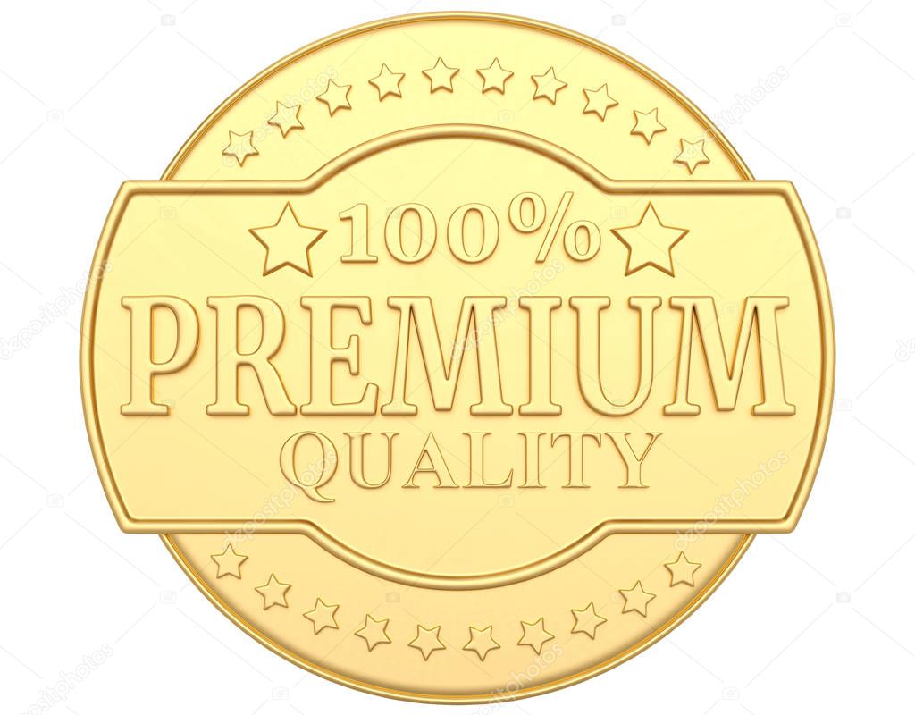 Luxury 100 premium quality product badge Isolated in white backg