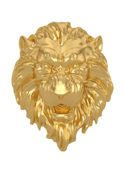 Aslan başı 3d görüntüleme beyaz arkaplan üzerinde izole