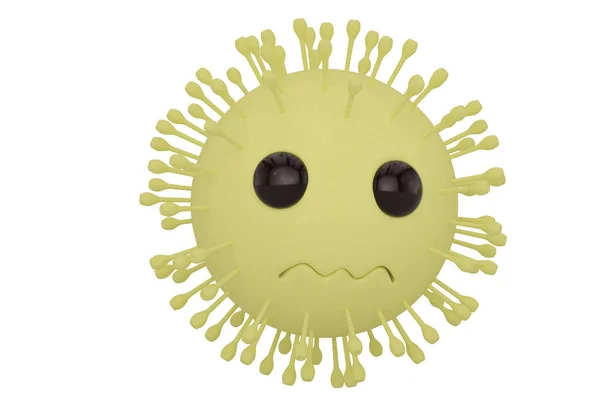 3D Cartoon Coronavirus aislado sobre fondo blanco. Ilustre 3D —  Fotos de Stock