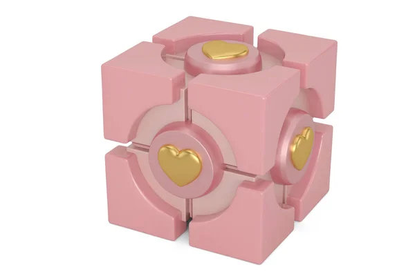 Heart block cube block cube. isolated on white background — Stock Photo, Image