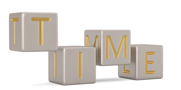 Tid metall block kub isolerad på vit bakgrund — Stockfoto